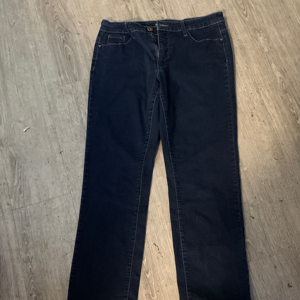 Dark Blue Straight Leg Women's Jeans
